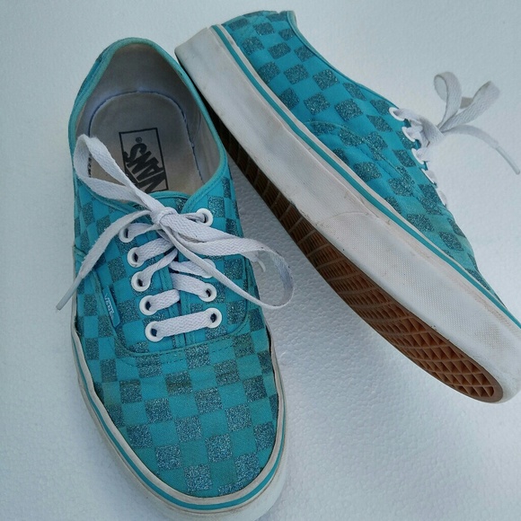 white and silver checkered vans